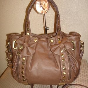 Disney Brown Bows Satchel Shoulder Bag NWOT!